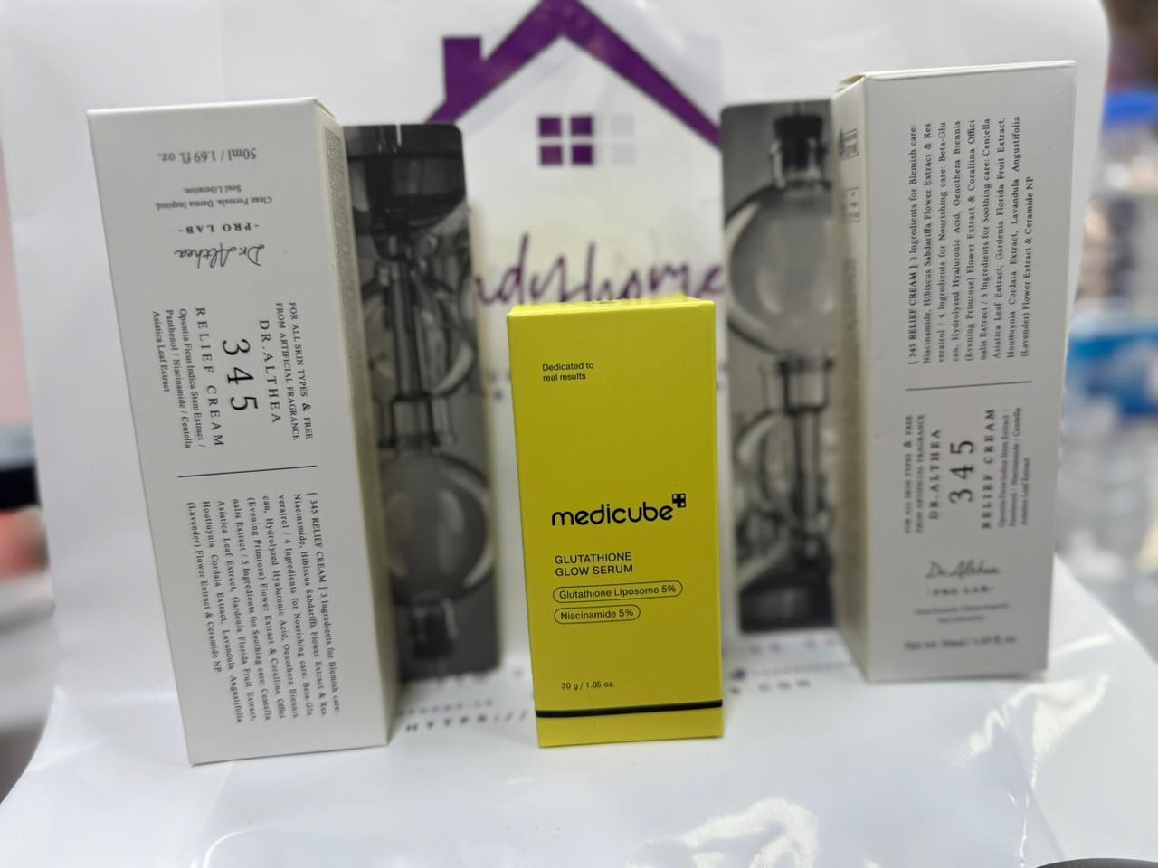 345 by dr.althea with Glow Medicube serum combination
